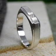 SAN950 Men's Wedding Ring P243 Engagement Proposal Silver 950 Palladium Platinum Gold