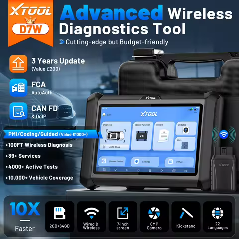 XTOOL D7W D7S All Systems Diagnostic Tools Automotive Scanner FCA AutoAuth Built-in DoIP/CAN FD 39+ 