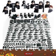WUHUI 6PCS SWAT Military Army WW2 Minifigures Toy Building Kit Toys Building Blocks Modern Policeman Navy Air Force Mini Soldiers Figure With Weapon Building Bricks for Preschool Children Ages 3+ Kids Toys Compatible with All Brands