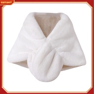 Women Winter Shawl Faux Fur Thickened Keep Warm Heat Retention Solid Color Soft Touch V Neck Short C