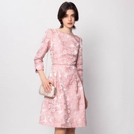 【MEDUSA】優雅淡粉緹花喜宴小禮服(M-XL) | 禮服洋裝 媽媽禮服