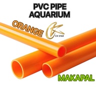 ORANGE PVC Waterline Aquarium Pipe 1/2. 3/4. 1' Sold Per 50cm ORANGE PVC PIPE