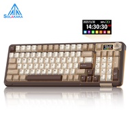 Solakaka A99Pro 99 Key Tri-Mode Mechanical  Lcd KeyboardScreen Hot Swap Rgb Long Battery Life