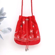 dumpling bag bag woman Trifu antique style Hanfu cross-body hand-worn gift bag bag ancient costume embroidered little fairy canvas wedding candy purse bag