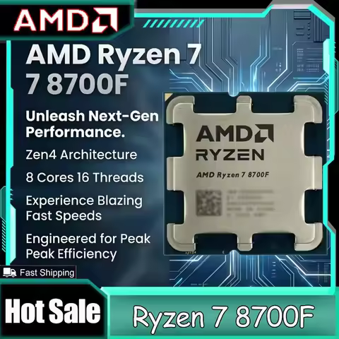 New AMD Ryzen 7 8700F 8-Core 16-Thread 4.1GHz 4NM 16MB L3 Cache 65W AM5 DDR5 Bulk Processor No Coole