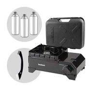 【Iwatani岩谷】迷你黑武士磁式瓦斯爐附收納盒&清潔刷&瓦斯罐3入