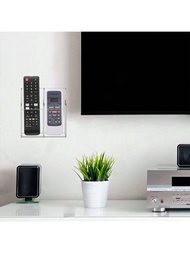 2 ชิ้น ที่วางรีโมทคอนโทรลติดผนังอะคริลิค - 5.5 นิ้ว X 5.5 นิ้ว X 1.75 นิ้ว, กล่องเก็บของติดผนังใส สำ