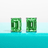 100% ต่างหูตัด Moissanite มรกตแท้จาก1-2ct ผ่านการทดสอบเพชรแล้วเครื่องประดับนิรันดร์ของผู้หญิง S925เง