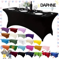 DAPHNE Rectangular Table Cloth, Washable Universal High Stretch Tablecloth, Black 4/6FT Elastic Bed 