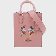 COACH Disney X Coach 米奇米妮溜冰圖案迷你二用琴譜包 (淺腮紅粉)