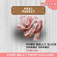 FROZEN PORK BELLY SKINLESS SLICE 1.3MM 500GM - SAME AS HOTPOT SHOP