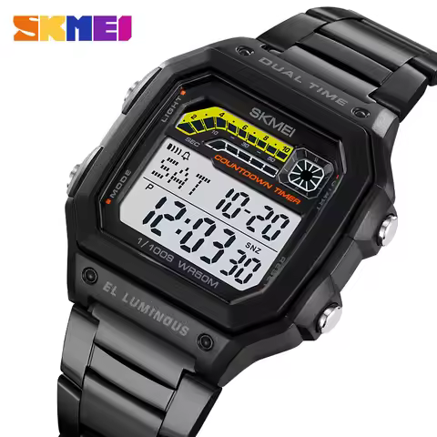 SKMEI 2307 Men Top Military Chrono Stopwatch Wristwatch 5Bar Waterproof Alarm Clock Back Light Digit