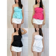 (POSH CODE BRAND)SML women's tube top chiffon new slim fit top女装抹胸雪纺新款修身上衣-PC91208