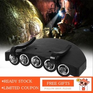 Head Light 5 LED Cap Camping Fishing Lamp Headlamp Hiking Brim Cycling Hat Clip