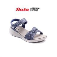 Bata บาจา รองเท้าส้นแบน รองเท้าแฟลตรัดส้น รองเท้ารัดส้นลำลอง สำหรับผู้หญิง รุ่น Flex-Plus สีน้ำเงินเข้ม 6619713