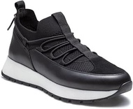 BF11 Women's Sneakers, Leather Shoes, Cord Stopper Sneakers, Black, 8.9 inches (22.5 cm)