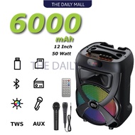 SING-E ZQS-12146 12 inch outdoor 50W Super Bass RGB light strong bass Bluetooth speaker with mic wir