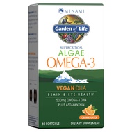 Garden of Life Minami Algae Omega 3 Vegan DHA for Brain and Eye Health - Orange Flavor, 500mg Plant