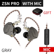 KZ ZSN Pro 1BA + 1DD HYBRID HIFIโลหะหูฟังแบบIn-earหูฟังเสียงเบสหูฟังสปอร์ตการตัดเสียงรบกวนไมโครโฟนสว