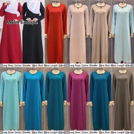 Casual Plain Muslimah Long Sleeve Long Dress Jubah Cotton Dress Cotton Ready Stock Borong Murah