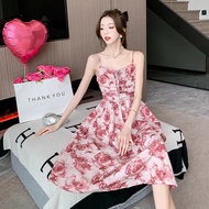 korean elegant red floral dress sleeveless women dinner plus size sexy  long bodycon dress backless