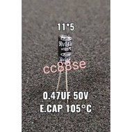 0.47UF 50V ELECTROLYTIC CAPACITOR 105°C 11*5