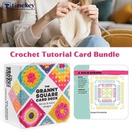 TIMEKEY 50 Mix Match Crochet Pattern Cards DIY Knitted Kit For Beginners Reusable Weaving Guide Flow