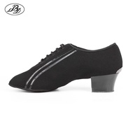 BD Men Latin Dance Shoes Professional Canvas Split Sole Dancing Shoes BD467 Ballroom Genuine Leather Competition Sneaker