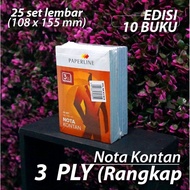 (Bekasi) [10 Books] Paperline 3-ply Cash Note Book - 108 x 155 mm - 3 copies