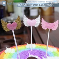 20pcs/set Cake Topper Happy Birthday Angel Wings Glitter Cake Decoration Birthday Cake Decoration