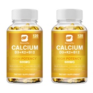 BEWORTHS 4-in-1 kalsium 600 Mg dengan Vitamin D3 K2 B12 kapsul untuk kekuatan tulang jantung kesihat