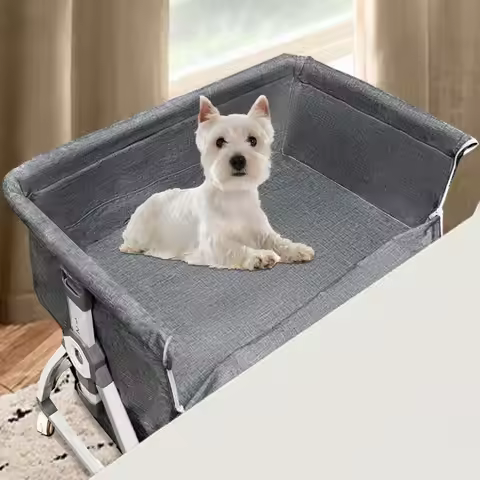 Adjustable Height Dog Bed, 27-32, Extendable for Small to Medium Dogs, 35L x 20W