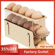 3 Tier Foldable Egg Holders,Rolling Egg Holder for Refrigerator,Automatic Rolling Egg Storage Tray,E