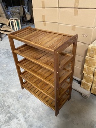 Kệ dép 6 tầng ngang 60cm gỗ cao su hàng lắp ráp hai màu lựa chọn - Ori House