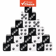 Cat Paw Dice 20 Pack 16mm D6 Acrylic Dice Set With Paw Print Design Novelty Dice For RPG Games Table