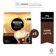 NESCAFE GOLD Dark Latte 12 sticks, 31g Bundle of 3