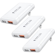 Flat USB C Wall Charger, OKRAY 3-Pack 50W Extra-Slim Foldable Plug Dual USB Charger,PD30W USB-C Fast