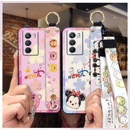 For VIVO IQOO Z8X Z8 Y36 4G Y35 Y27 Y78+ A27 S17 Pro S17E Neo 8 Pro Cute Pattern Soft TPU Anti-Drop Mobile Phone Case with Wrist Strap &amp; Lanyard for Women Men