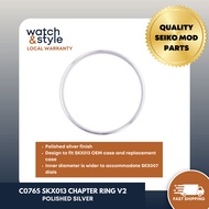 Watch Accessories C0765 SKX013 Slim Chapter Ring - Brushed Silver
