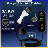 EV 1-Phase 16A 3.5kW EU to Type2Female Electric Car Charger - MDM51