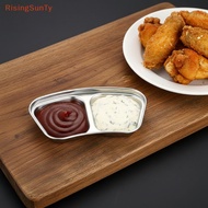 [RisingSunTy]  Grid 2 Grid 3 Grid Stainless Steel Condiment Dish Durable Divider Plate for Sauces Se