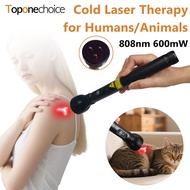 Toponechoice 600mW 808nm 3 beads Low Level Laser Therapy Acupuncture Pen for Human Vets Health Care 