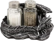 Ebros Gift Fire Spice Gothic Medieval Sleeping Dragon Salt And Pepper Shakers Holder Figurine Set 5.