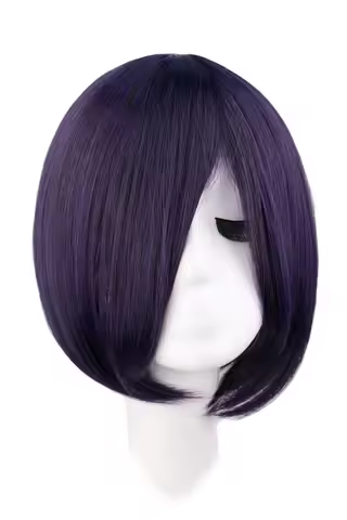 Toka Kirishima Touka Cosplay Wig Anime Tokyo Ghoul Short Purple Heat Resistant Synthetic Hair Wigs C