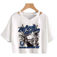Harajuku cropped top girl gyaru scene  clearance sales grunge t-shirt grunge dollette y2k