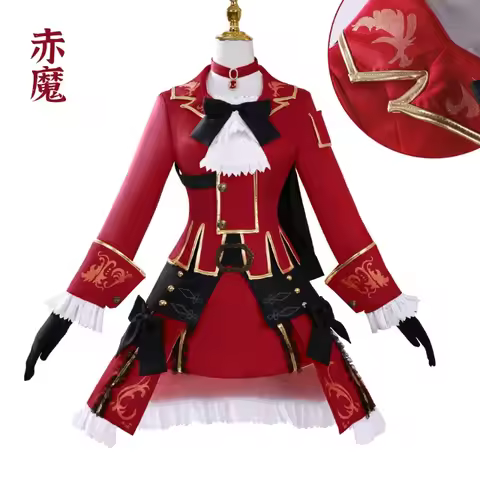 Final Fantasy XIV FF14 FFXIV RDM Red Mage Cosplay Costume Red Mage School Uniform Halloween Carnival