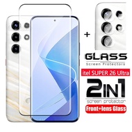2 In 1 9H HD Screen Protector Tempered Glass For itel SUPER 26 2 6 S26 S 26 Ultra 26Ultra S26Ultra S