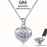 【 GRA Certificate Attached 】 1CT Moissanite Necklace, Fashion Love Pendant S925 Pure Silver Women's 