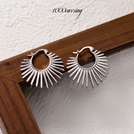 1000earring 925 Sterling Silver Bonnie Hoop Earrings - Silver