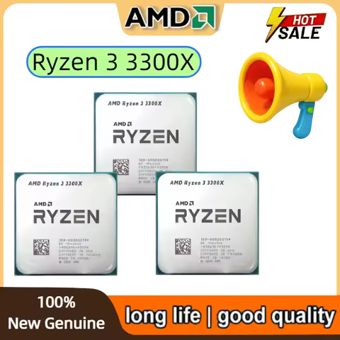 AMD Ryzen 3 3300X R3 3300X Quad-Core Eight-Thread 3.8 GHz 65W CPU Processor L3=16M 100-000000159 Soc
